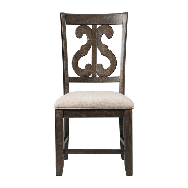 Stone Wooden Swirl Back Side Chair (2 Per Pack)