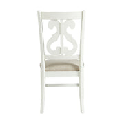 Stone Wooden Swirl Back Side Chair in White (2 Per Pack)