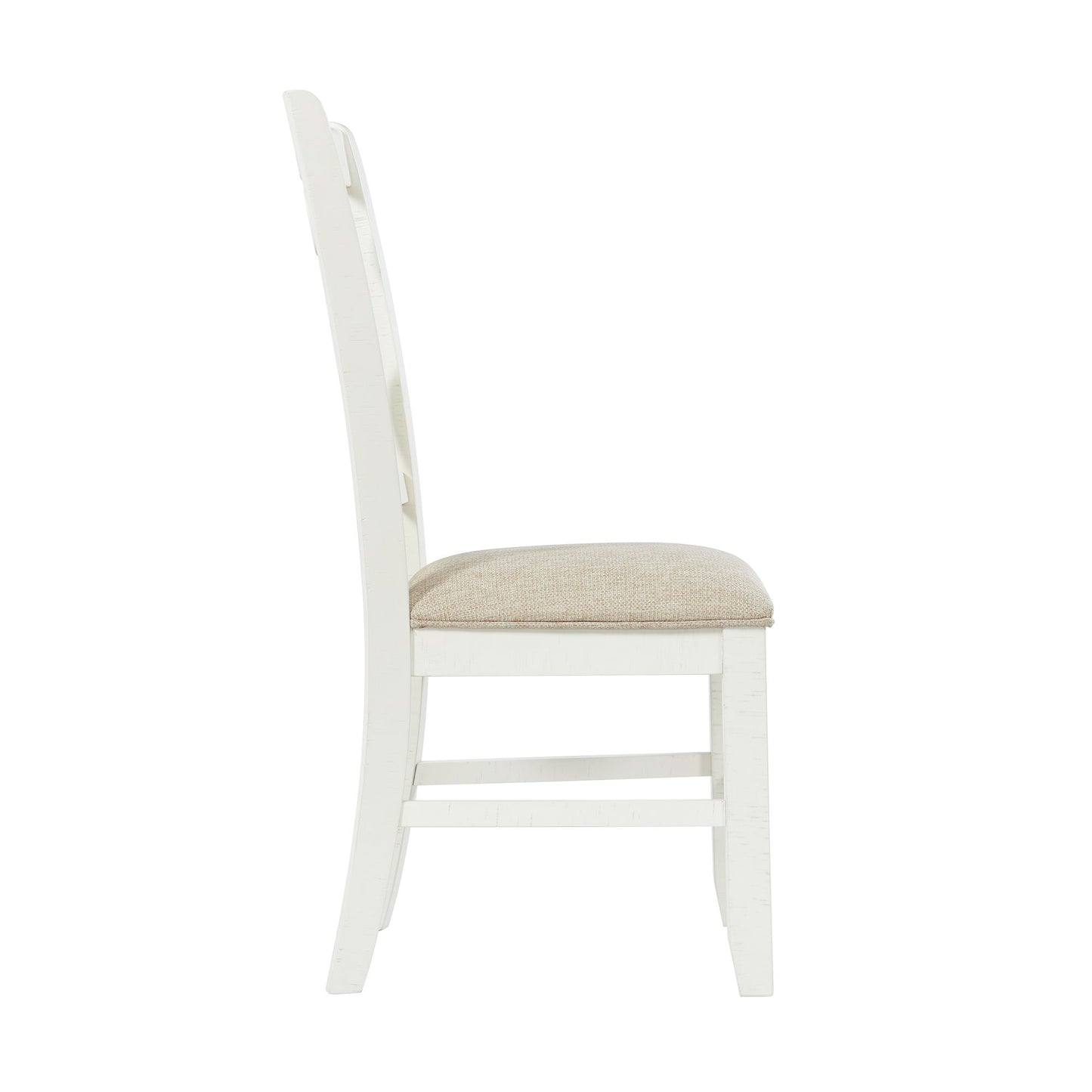 Stone Wooden Swirl Back Side Chair in White (2 Per Pack)