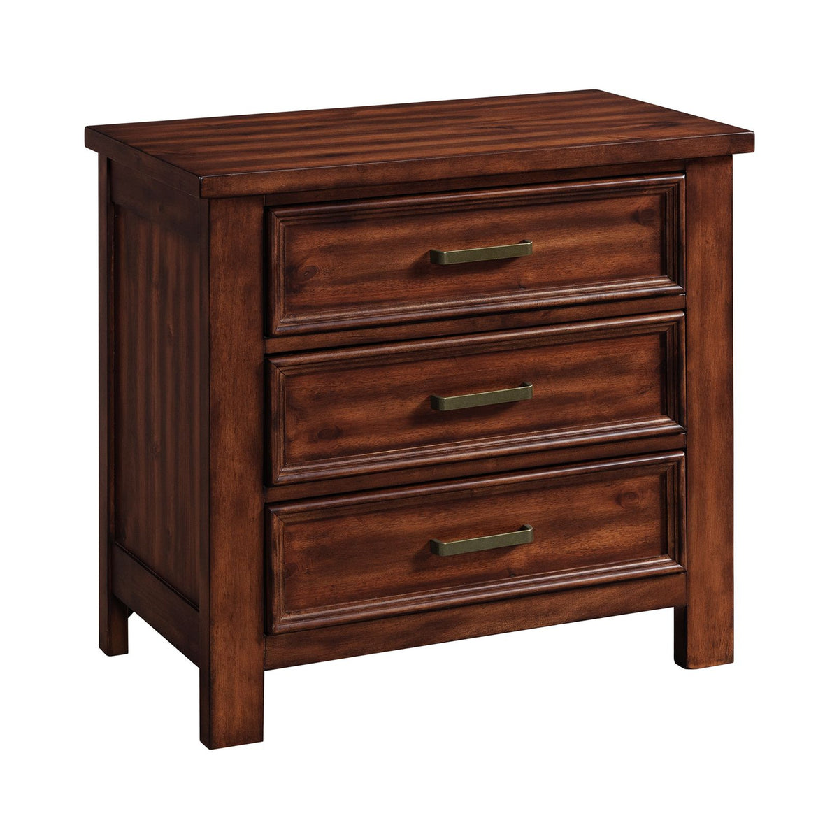 Sullivan Queen Storage 3PC Bedroom Set with 2 Nightstands in Rich Cherry