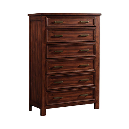 Sullivan King Storage 5PC Bedroom Set with 2 Nightstands, Dresser & Chest in Rich Cherry