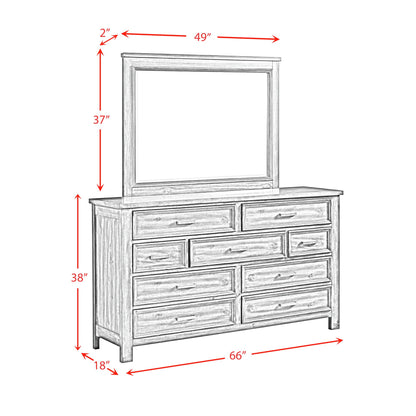 Sullivan Dresser and Mirror Set in Rich Cherry