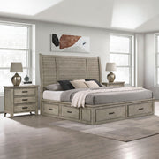 Sullivan Queen Storage 3PC Bedroom Set with 2 Nightstands in Drift Grey