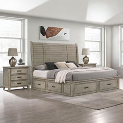 Sullivan King Storage 3PC Bedroom Set with 2 Nightstands in Drift Grey