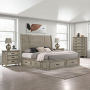 Sullivan King Storage 4PC Bedroom Set with 2 Nightstands & Chest in Drift Grey