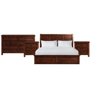 Sullivan King Storage 4PC Bedroom Set with 2 Nightstands & Dresser in Rich Cherry