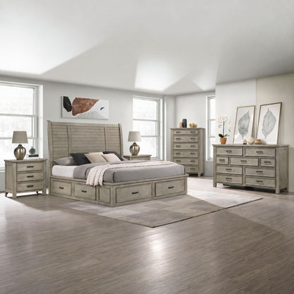 Sullivan Queen Storage 5PC Bedroom Set with 2 Nightstands, Dresser & Chest in Drift Grey