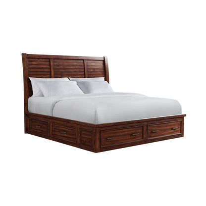 Sullivan King Storage 5PC Bedroom Set with 2 Nightstands, Dresser & Chest in Rich Cherry