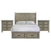 Sullivan Queen Storage 3PC Bedroom Set with 2 Nightstands in Drift Grey