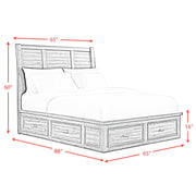 Sullivan Queen Storage 3PC Bedroom Set with 2 Nightstands in Rich Cherry