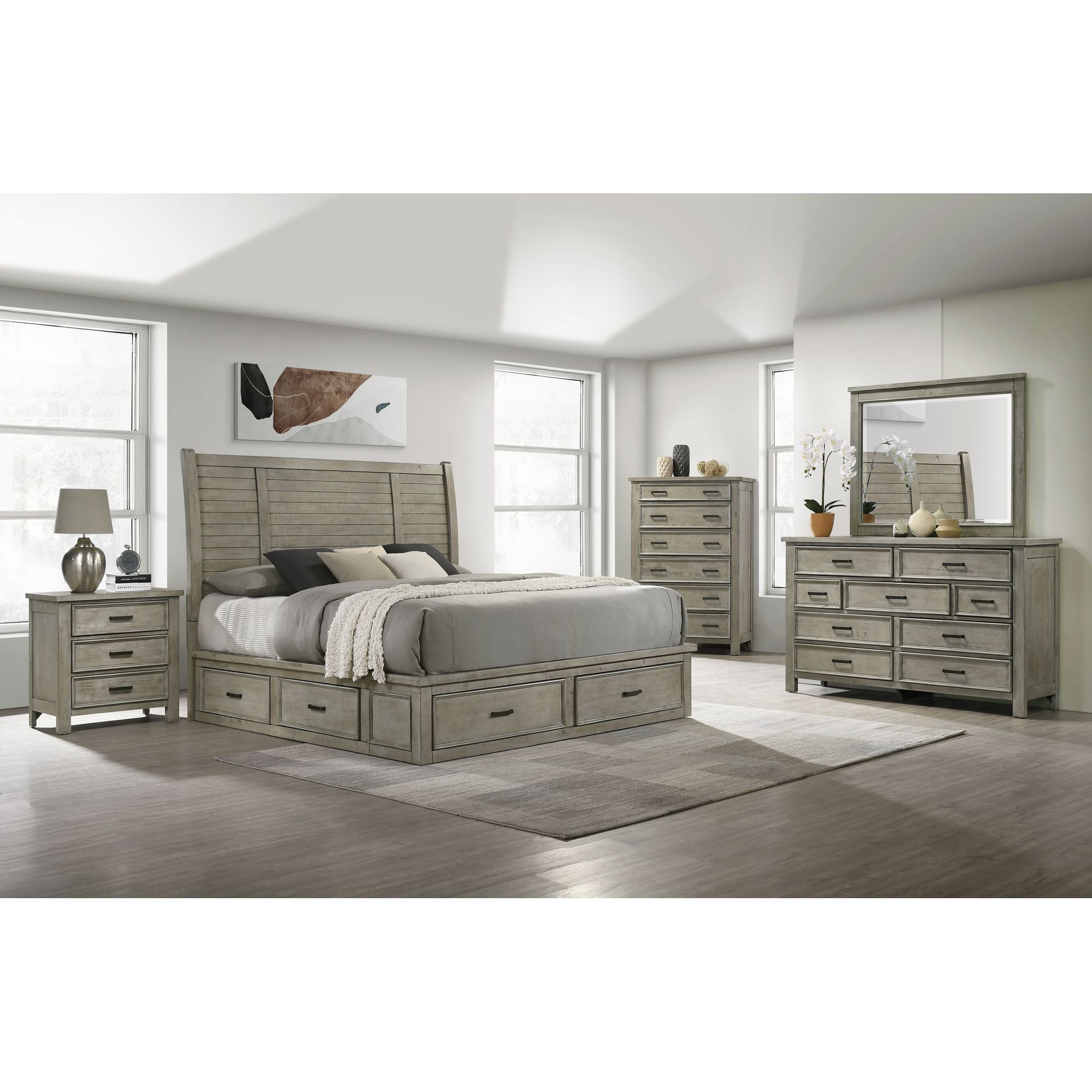 Sullivan Queen Storage Bed in Drift Grey