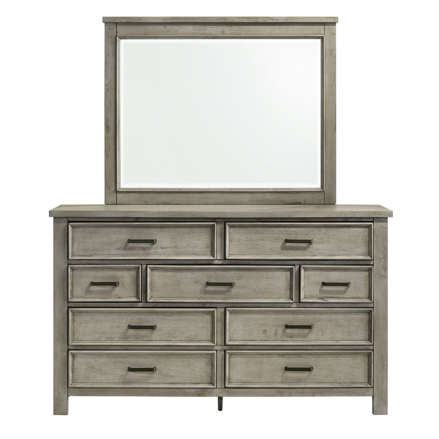 Sullivan Dresser & Mirror Set in Drift Grey