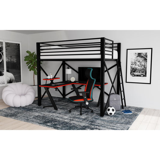 Talia Full Loft Bunk and Ladder in Black