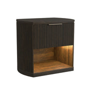 Sylvie Queen UPH 3PC Bedroom Set with White Fabric in Dark Brown