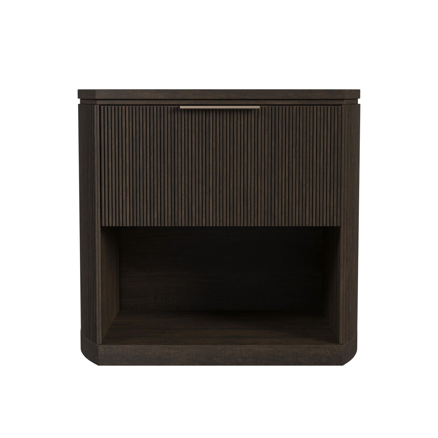 Sylvie 1-Drawer Nightstand with Touch Light in Dark Brown LED