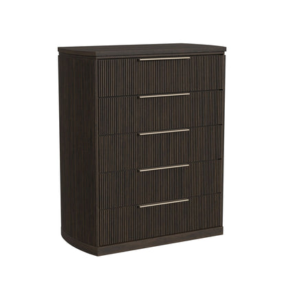 Sylvie 5-Drawer Chest in Dark Brown