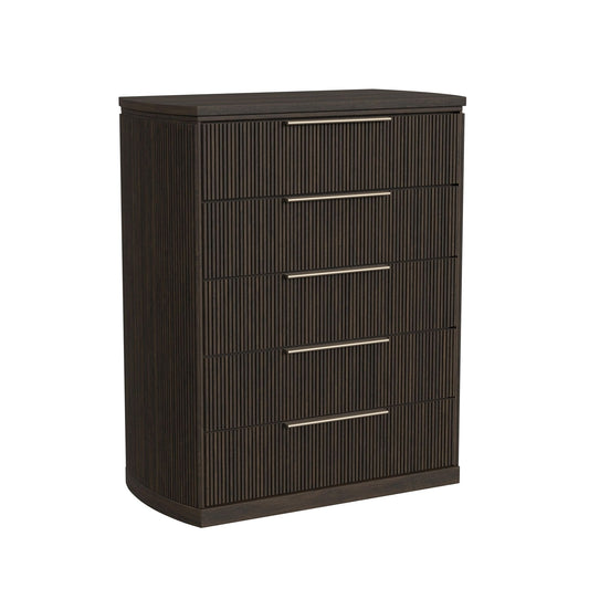 Sylvie 5-Drawer Chest in Dark Brown