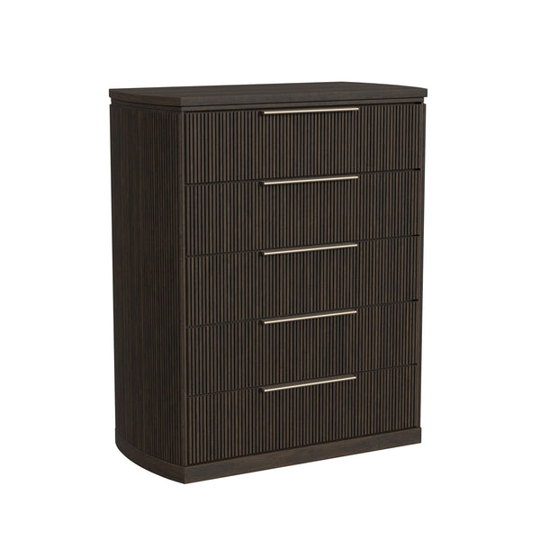 Sylvie 5-Drawer Chest in Dark Brown