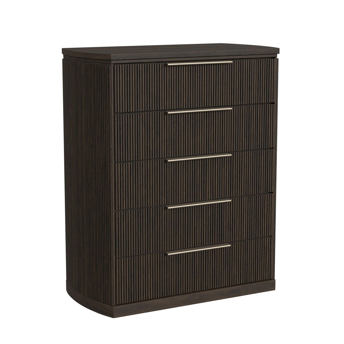 Sylvie King UPH 5PC Bedroom Set with 2 Nightstands, Dresser & Chest in Dark Brown