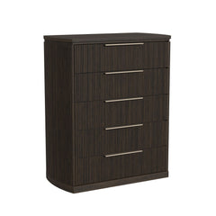 Sylvie King UPH 3PC Bedroom Set with White Fabric in Dark Brown