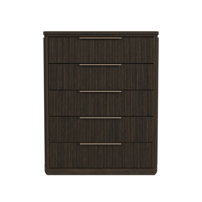 Sylvie 5-Drawer Chest in Dark Brown