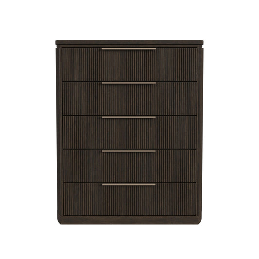 Sylvie 5-Drawer Chest in Dark Brown