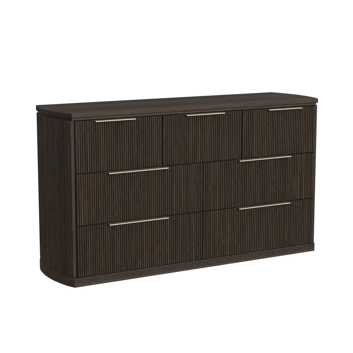 Sylvie Queen UPH 5PC Bedroom Set with 2 Nightstands, Dresser & Chest in Dark Brown