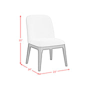 Sylvie Dining Side Chair with White Fabric in Black with Grain (Set of 2)