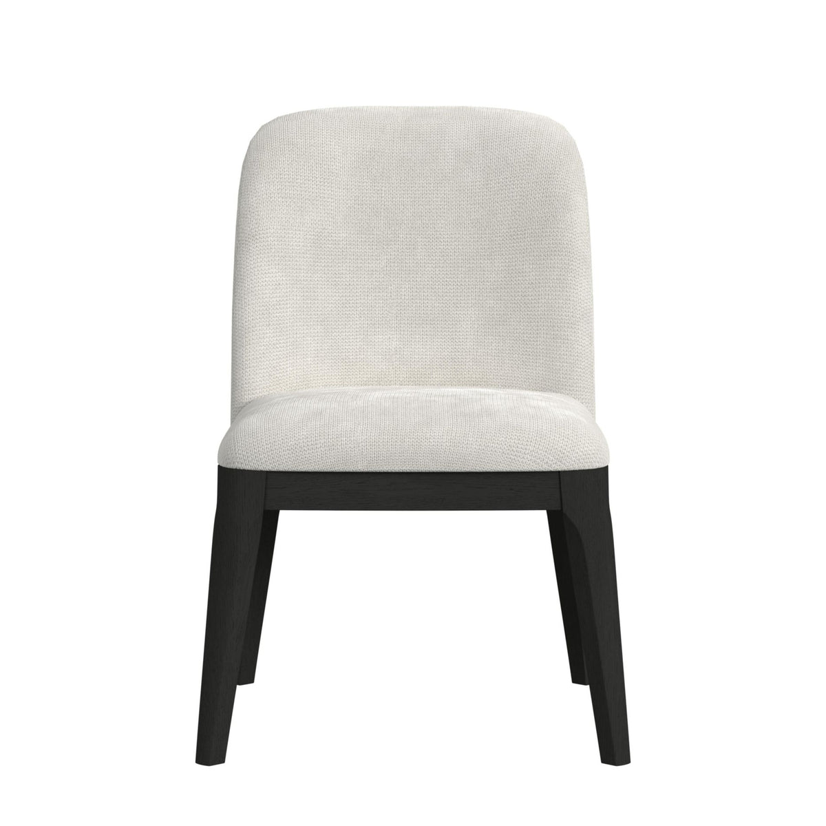 Sylvie Dining Side Chair with White Fabric in Black with Grain (Set of 2)