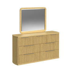 Sylvie King UPH 5PC Bedroom Set with White Fabric in Natural