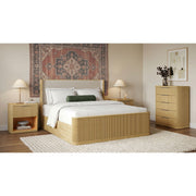 Sylvie King UPH 4PC Bedroom Set with 2 Nightstands & Chest in Natural