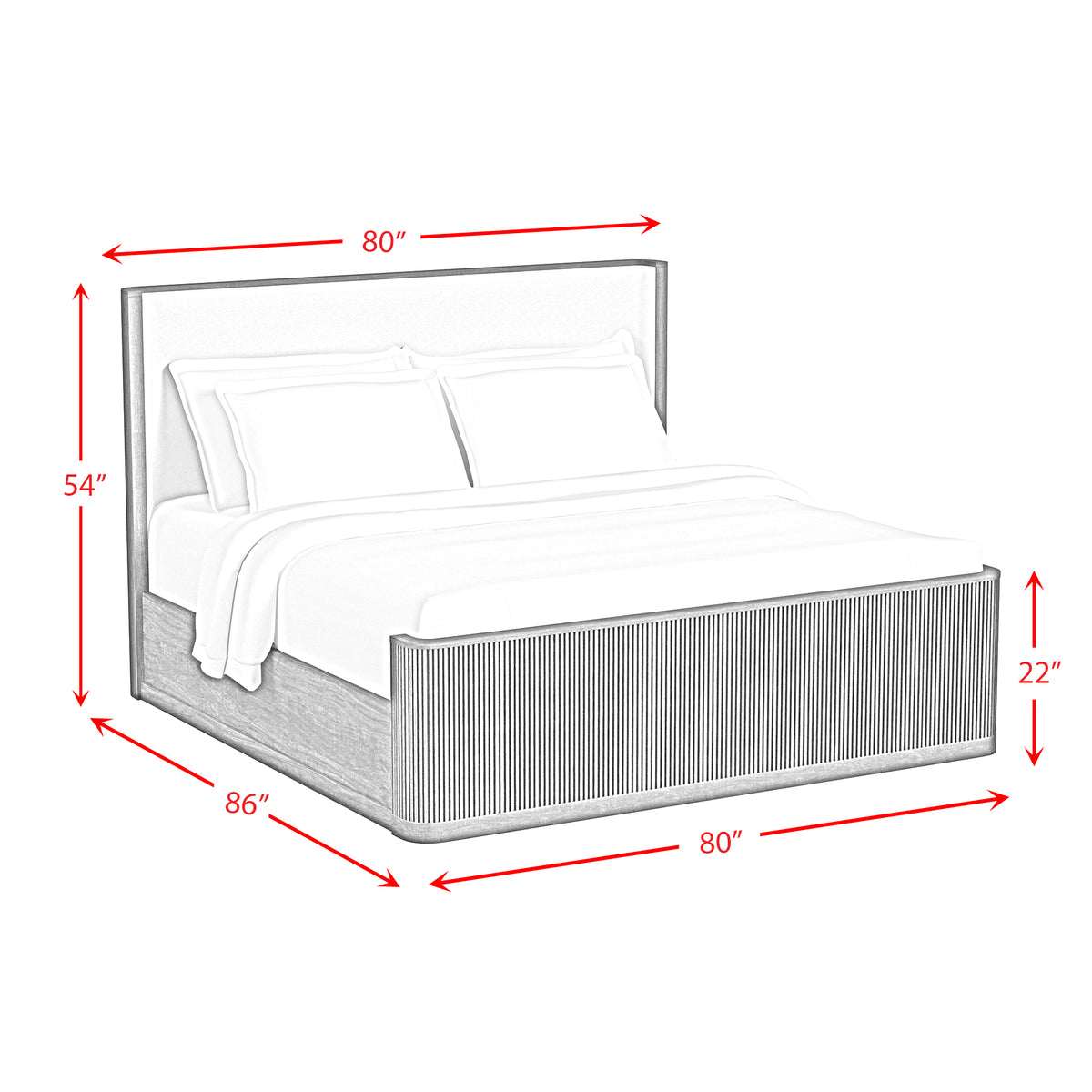 Sylvie King UPH 3PC Bedroom Set with 2 Nightstands in Dark Brown