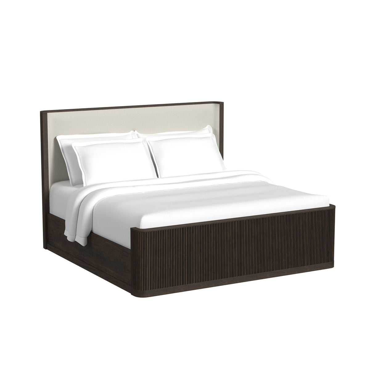 Sylvie King UPH 4PC Bedroom Set with 2 Nightstands & Dresser in Dark Brown