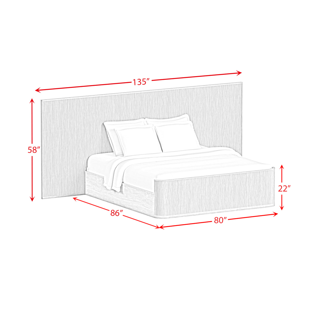 Sylvie Wall Bed King Set in Natural