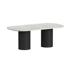 Sylvie 5PC Standard Height Dining Set in Black with Grain-Oval Table and Four Chairs