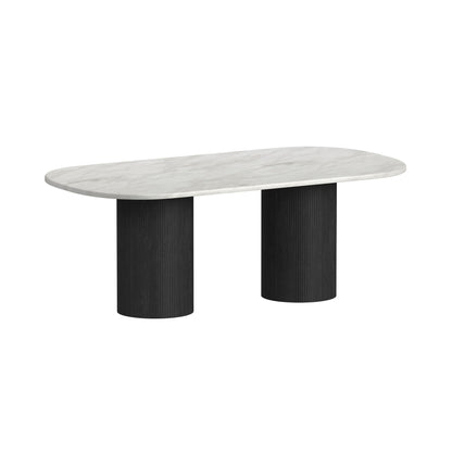 Sylvie 5PC Standard Height Dining Set in Black with Grain-Oval Table and Four Chairs