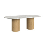 Sylvie 7PC Standard Height Dining Set in Natural-Oval Table and Six Chairs
