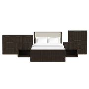 Sylvie Queen UPH 5PC Bedroom Set with 2 Nightstands, Dresser & Chest in Dark Brown
