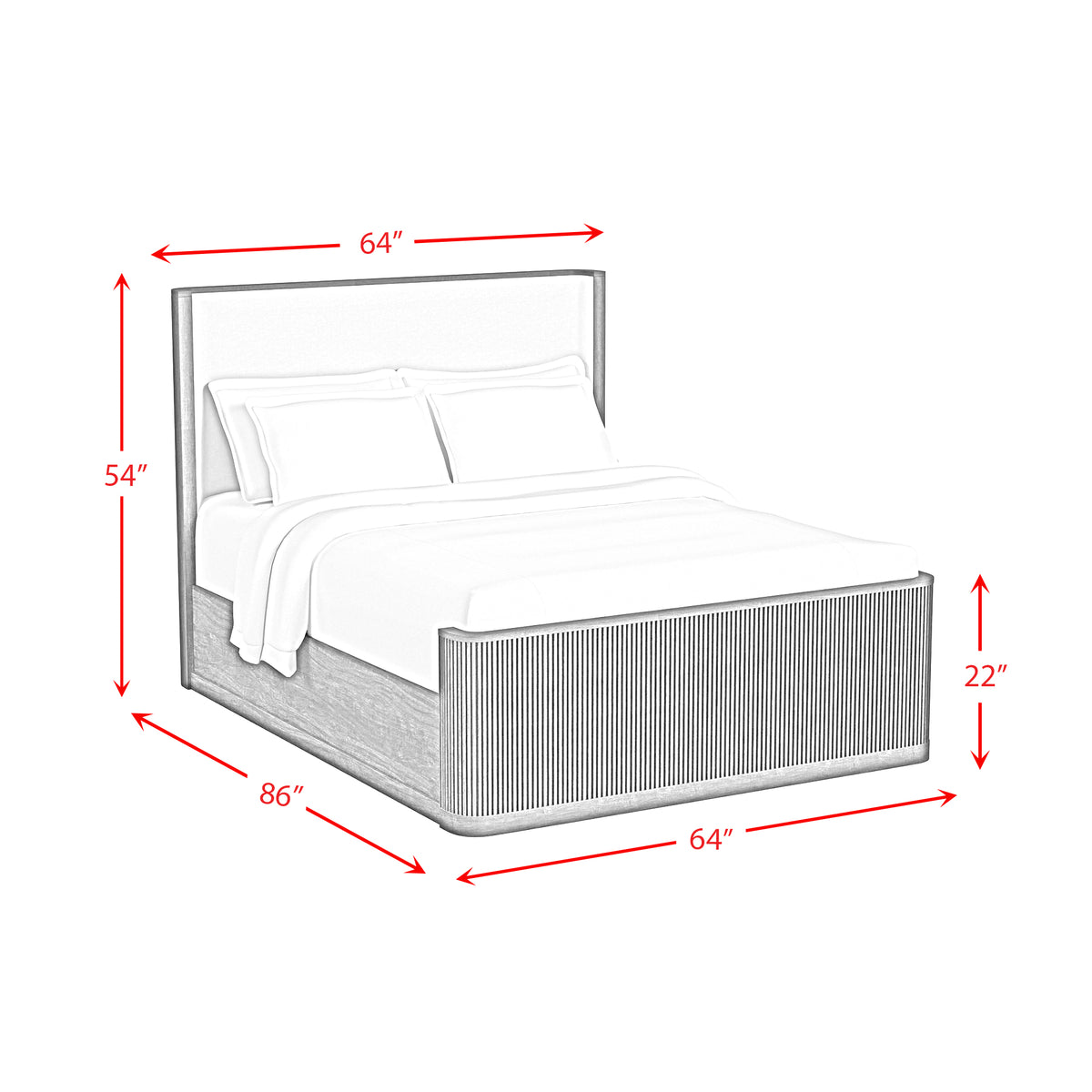 Sylvie Queen UPH 3PC Bedroom Set with 2 Nightstands in Dark Brown
