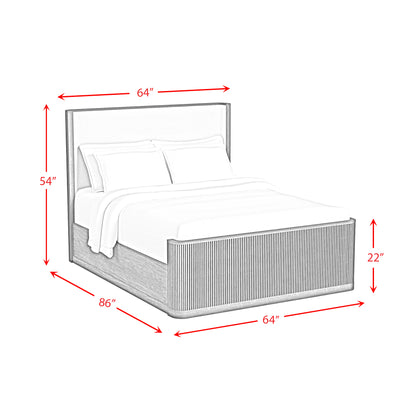 Sylvie Queen UPH 3PC Bedroom Set with 2 Nightstands in Dark Brown