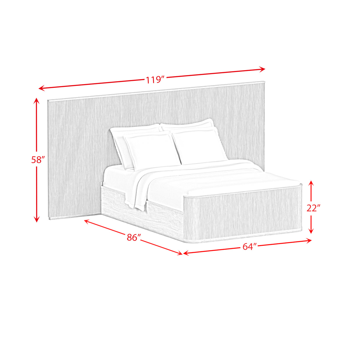 Sylvie Wall Bed Queen Set in Dark Brown