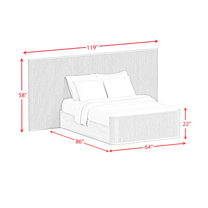 Sylvie Wall Bed Queen Set in Dark Brown
