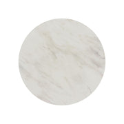 Sylvie 3PC Occasional Table Set with White Faux Marble Top and Base in Natural-Coffee Table & Two End Tables