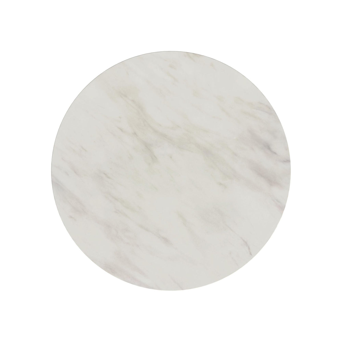 Sylvie 3PC Occasional Table Set with White Faux Marble Top and Base in Natural-Coffee Table & Two End Tables