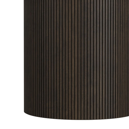 Sylvie Oval Dining Table with White Faux Marble Top in Dark Brown