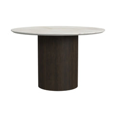 Sylvie 5PC Standard Height Dining Set in Dark Brown-Round Table and Four Chairs
