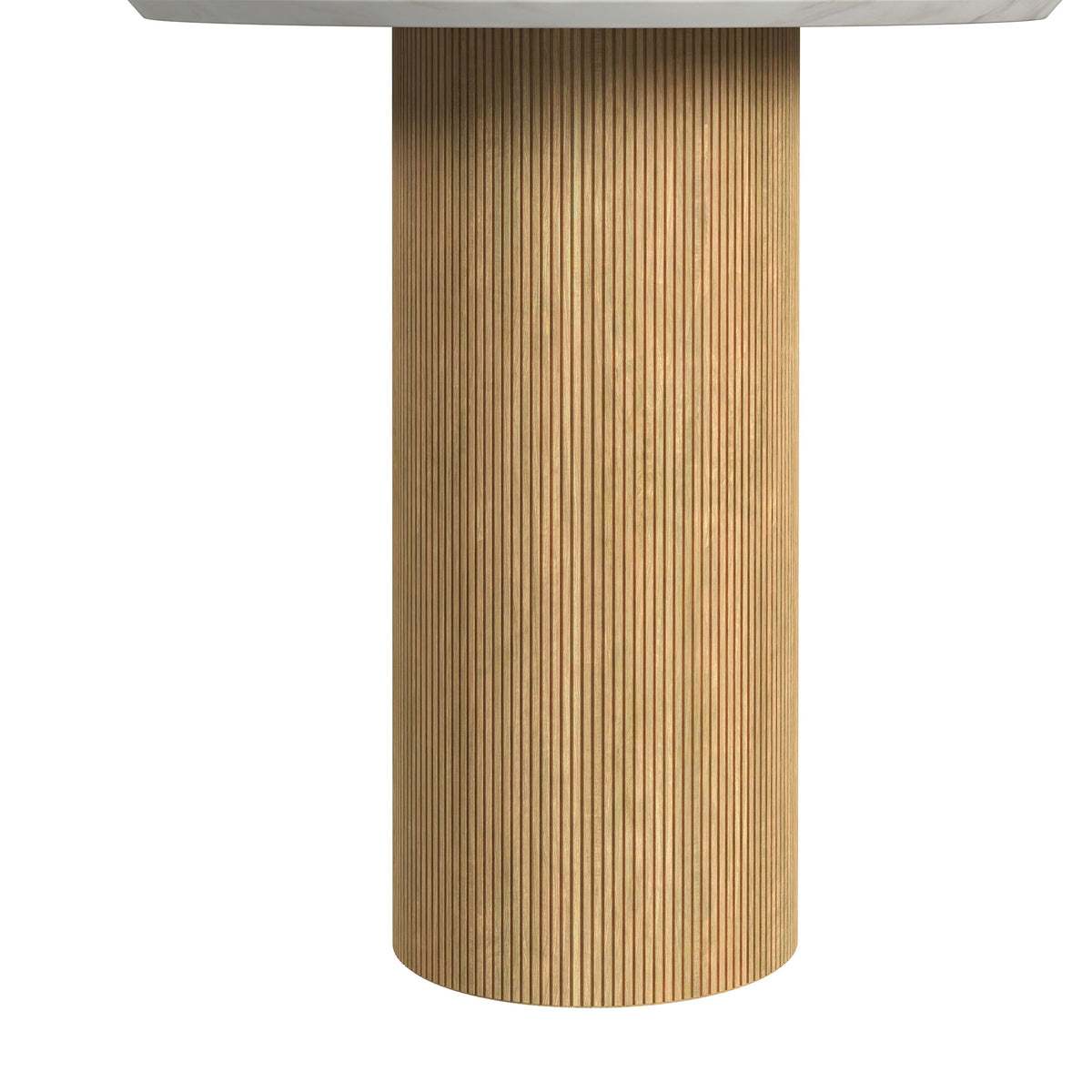 Sylvie 2PC Occasional Table Set with White Faux Marble Top and Base in Natural-Coffee Table & End Table