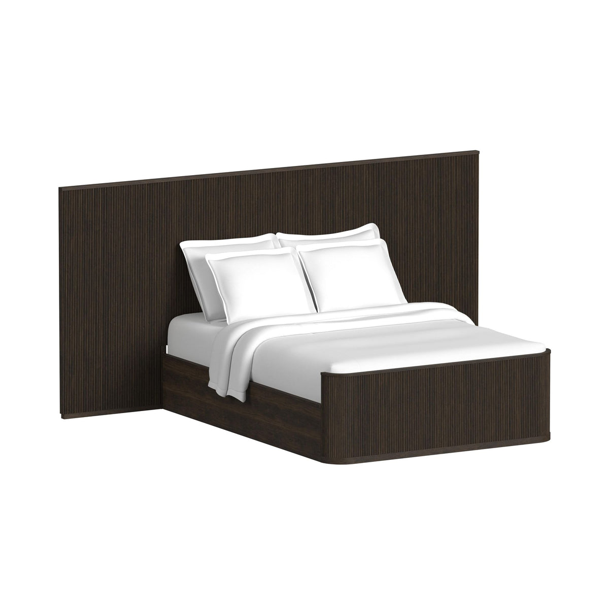 Sylvie Wall Bed Queen Set in Dark Brown