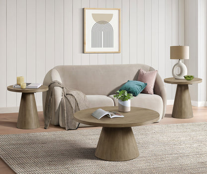 Portland Round Coffee Table in Grey