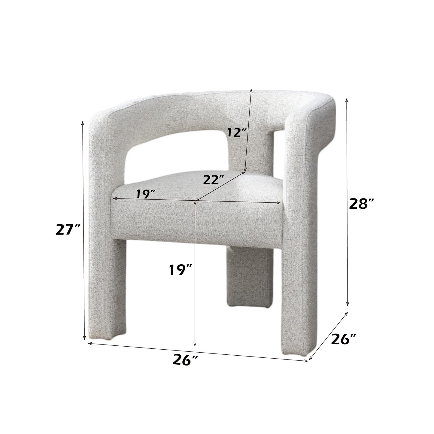 Lomas Boucle Upholstered Arm Chair (Set-2)